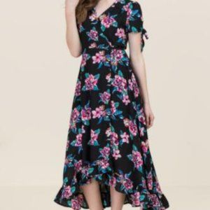 Francesca's Miami Floral Maxi Wrap Dress - M